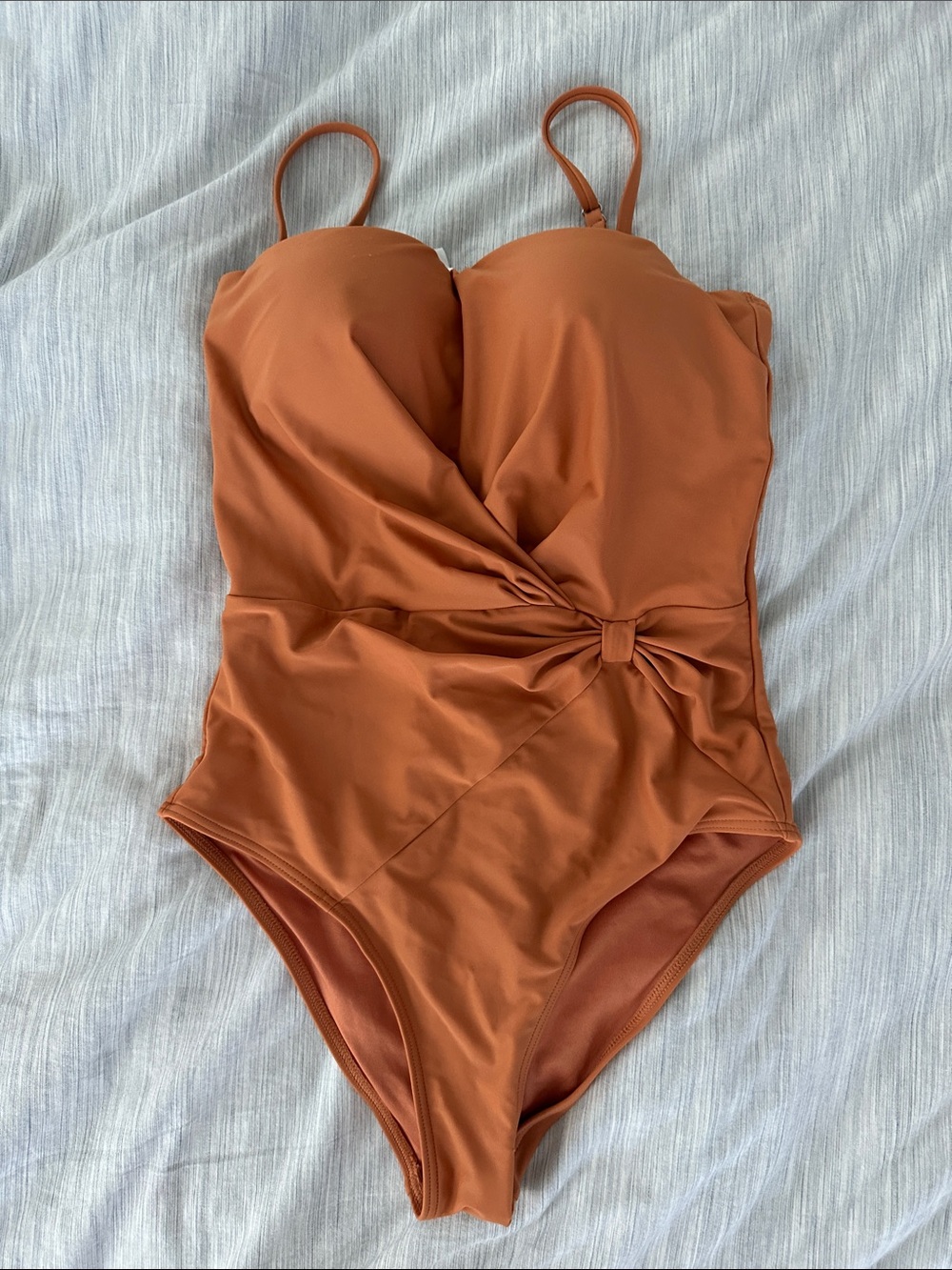 Cupshe Burnt Orange Twist-Front One-Piece Swimsuit
